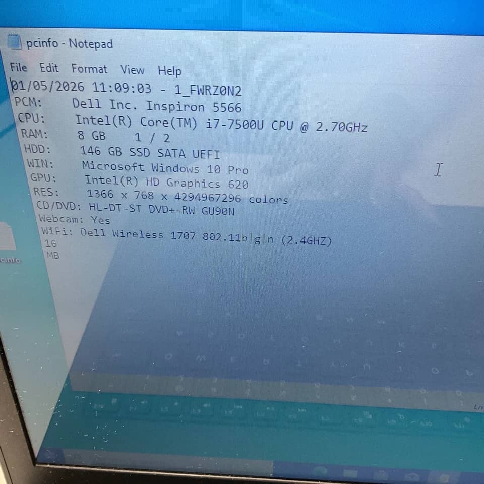 Dell Inspiron 15 5566 Computers Used - Good 1TB 8GB