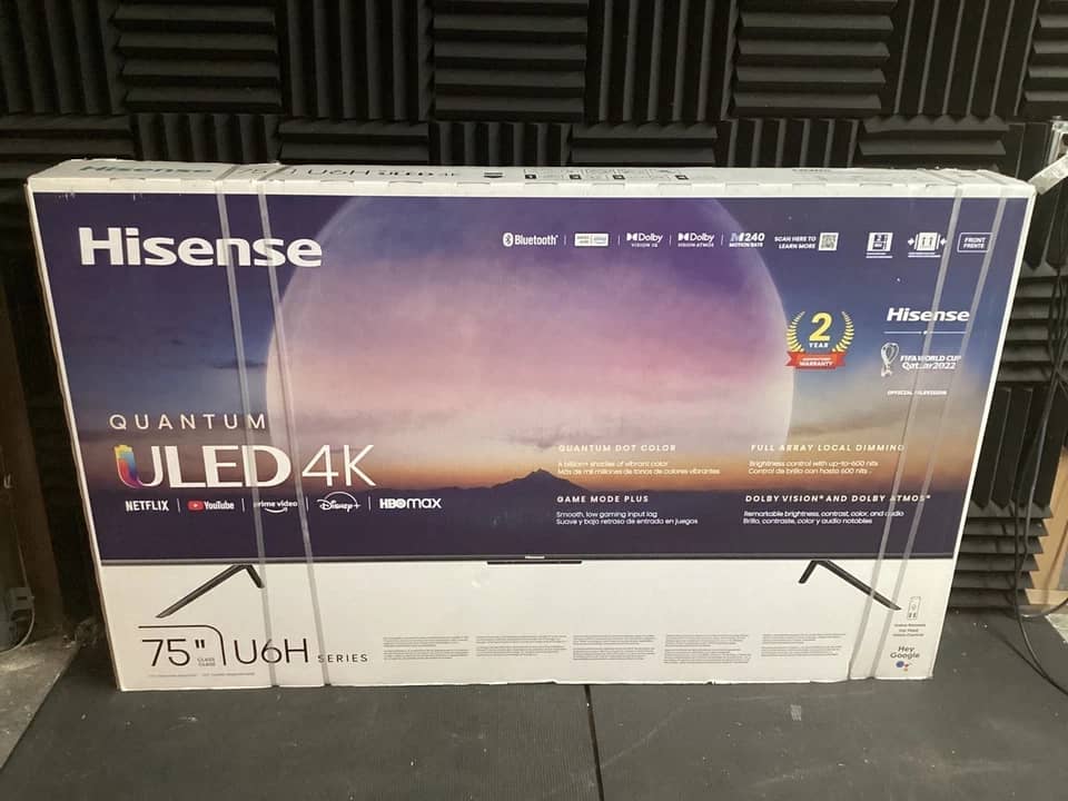 Hisense 75U6H TVs New Black