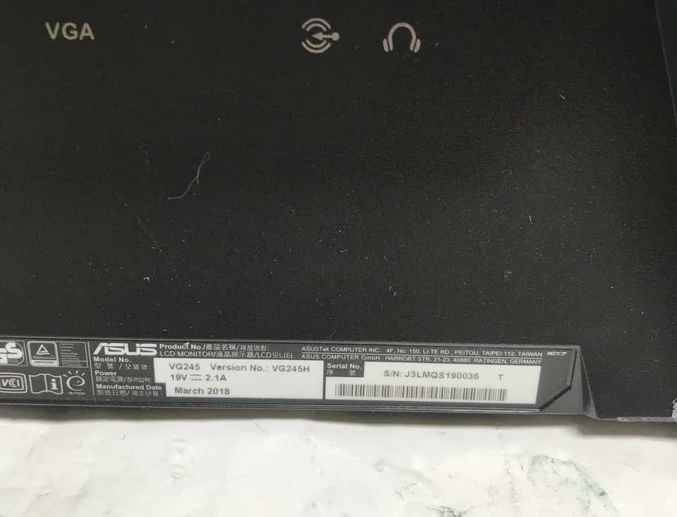 ASUS VG245H Monitors For parts or not working Black
