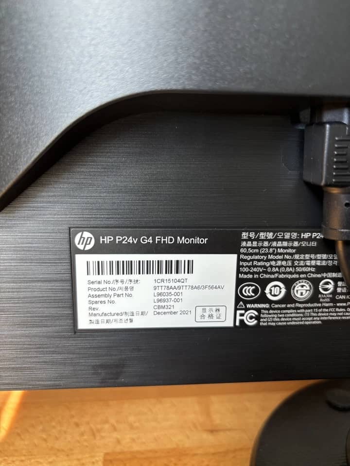 HP P24h G4 Monitors New Black
