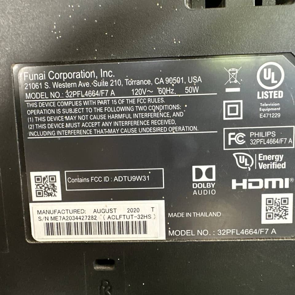 Philips 32PFS6905 TVs Used - Good Black