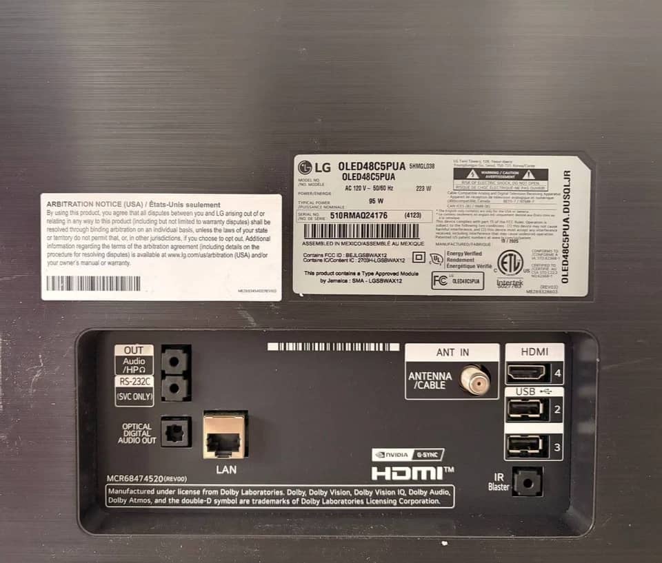 LG OLED48C3PUA TVs New Black