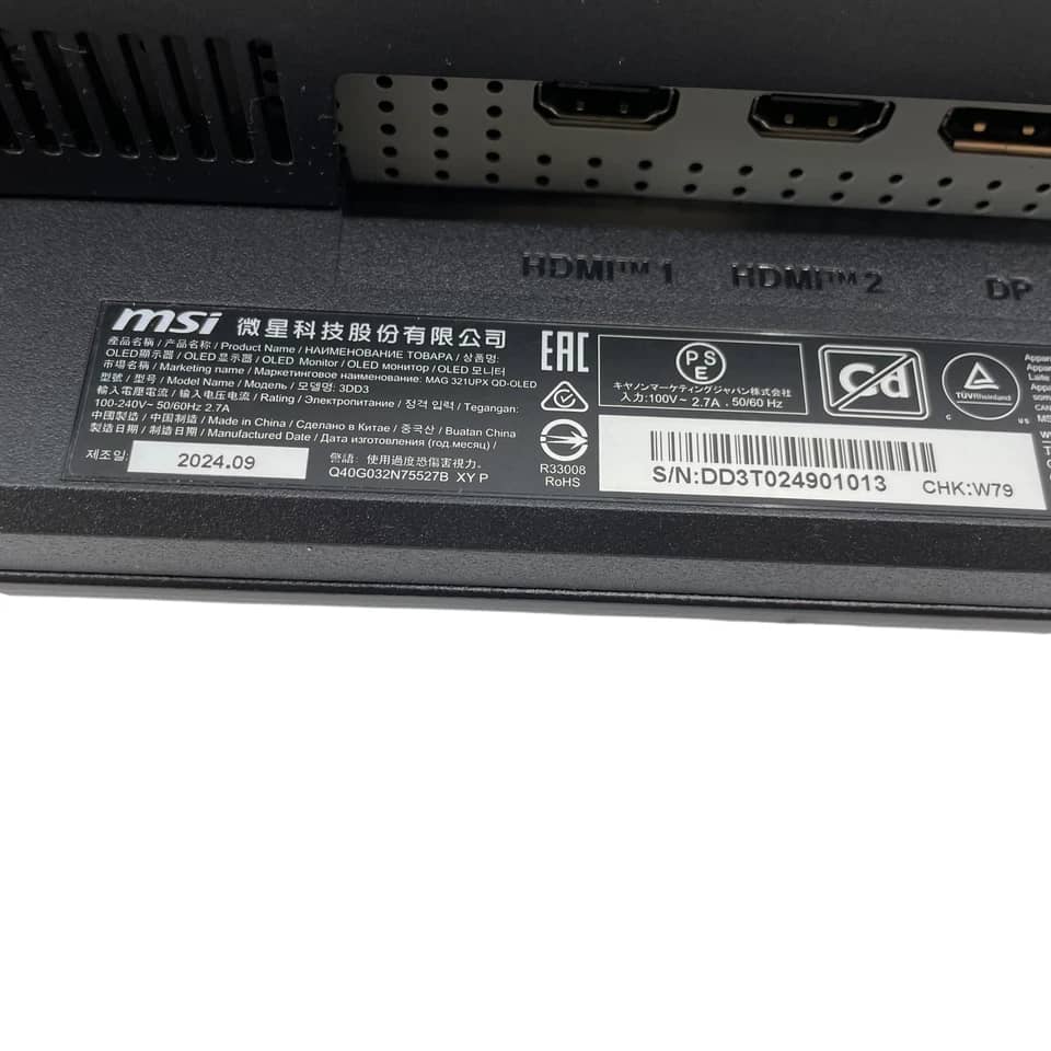 MSI MAG 321UPX Monitors New Black