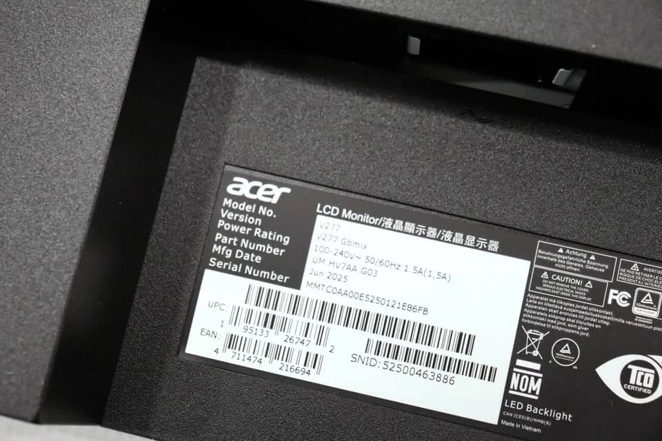 Acer V277 Monitors New Black
