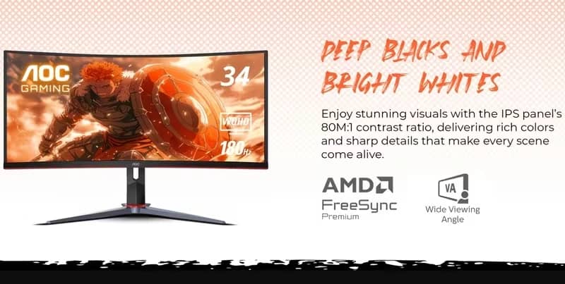 AOC CU34G2X Monitors New Black