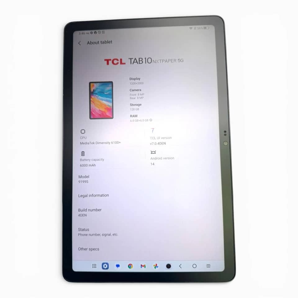 TCL Tab 10 NXTPAPER 5G Tablets Blue 128GB Open-Box Excellent