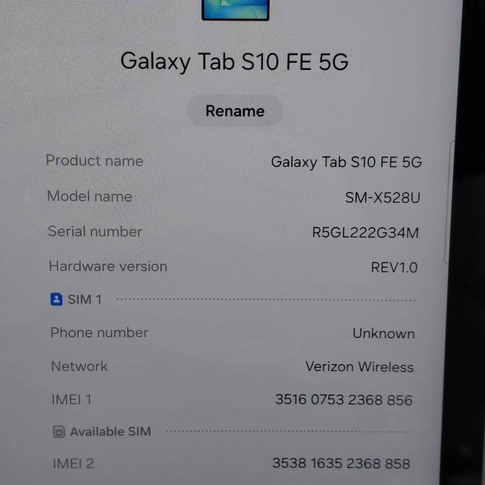 Samsung Galaxy Tab S10 FE Tablets Silver 128GB New