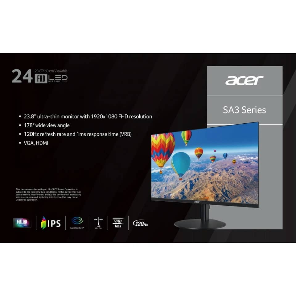 Acer SA243Y Monitors New Black