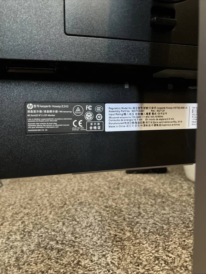HP E243 Monitors New Silver