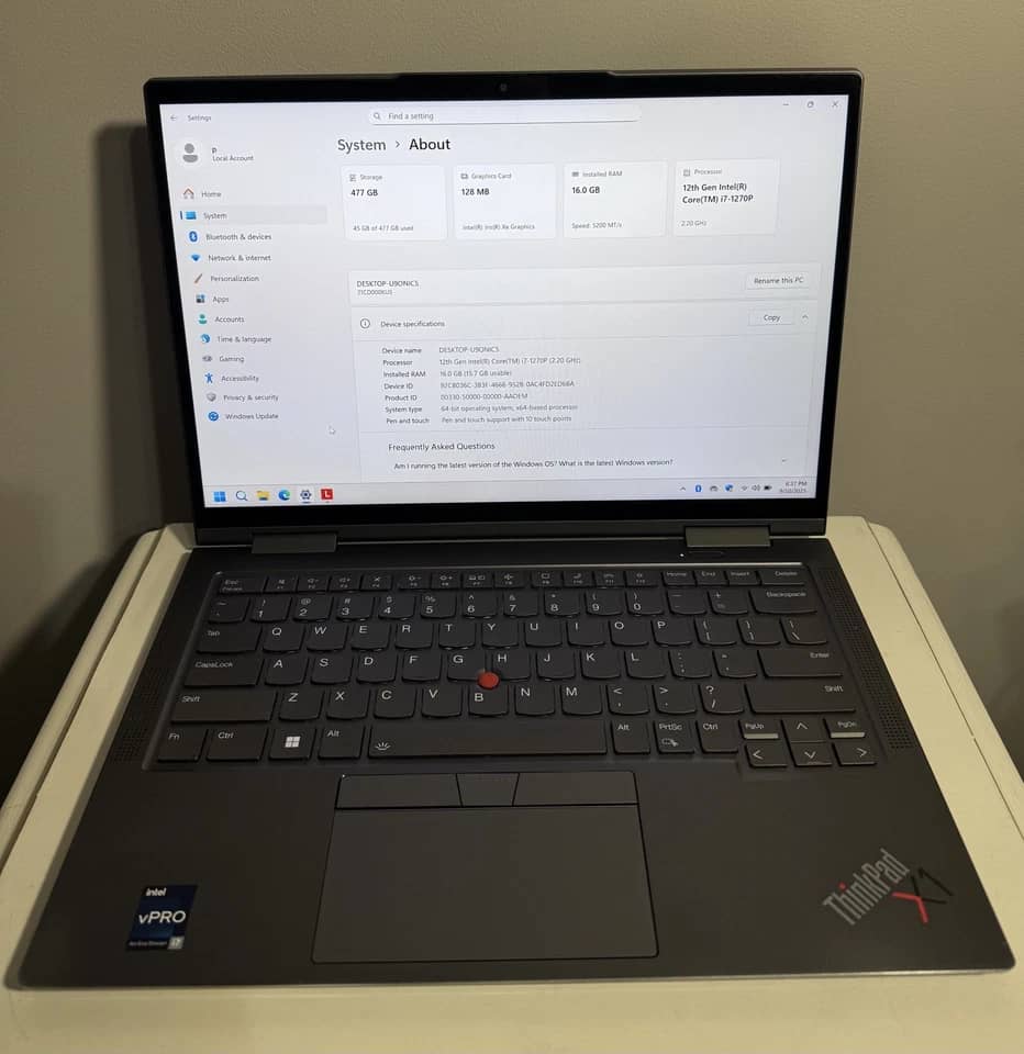 Lenovo ThinkPad X1 Yoga Gen 7 Computers Refurbished - Excellent 512GB 16GB