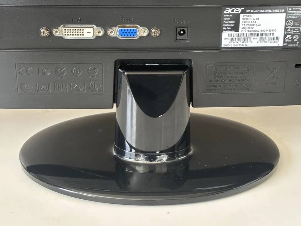 Acer S230HL Monitors Used - Good Black