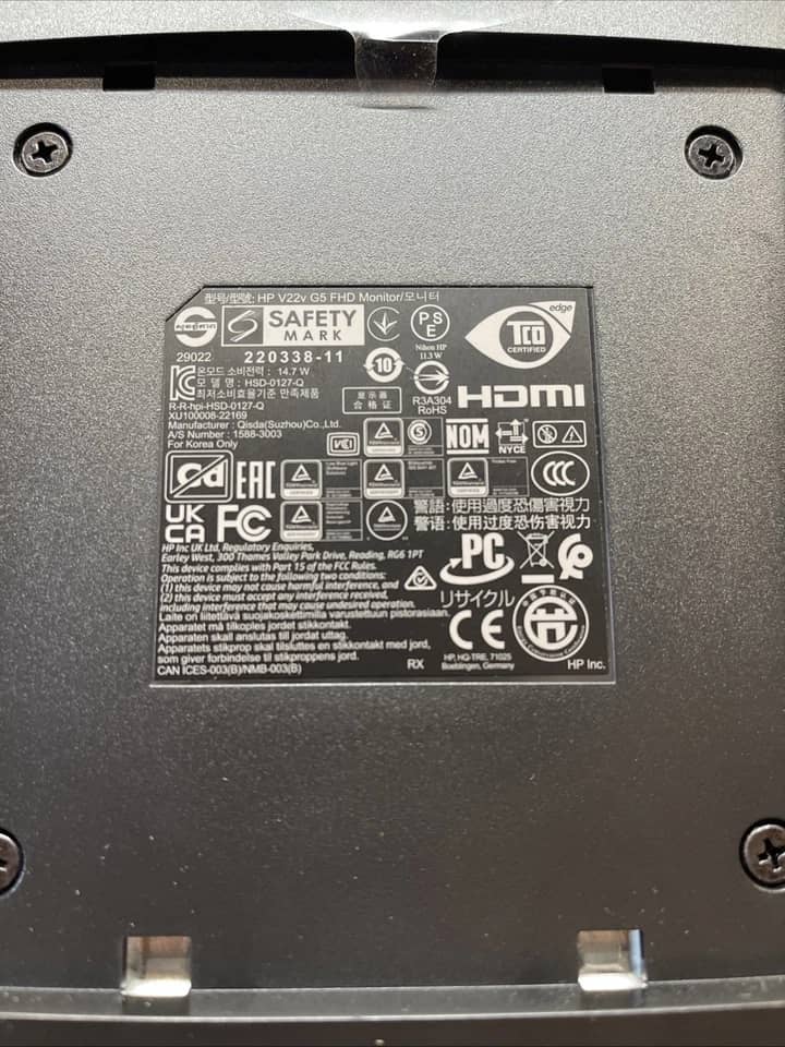 HP V22v Monitors New Black