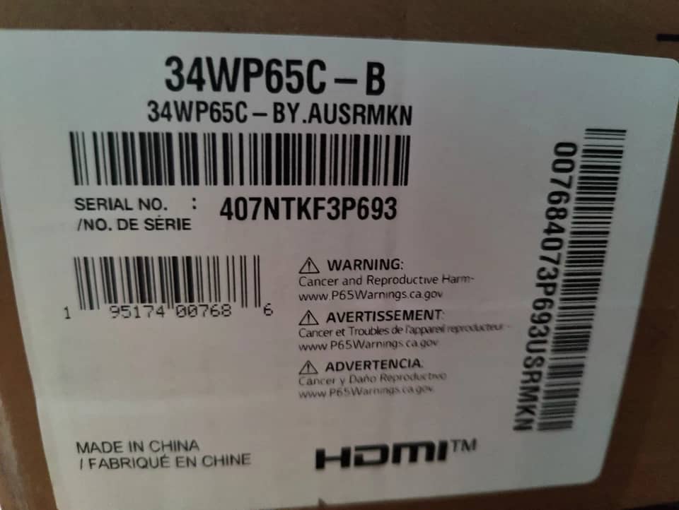 LG 34WP65C Monitors New Black