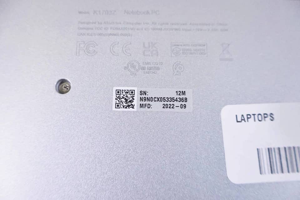 ASUS Vivobook K1703Z Computers New 256GB 12GB