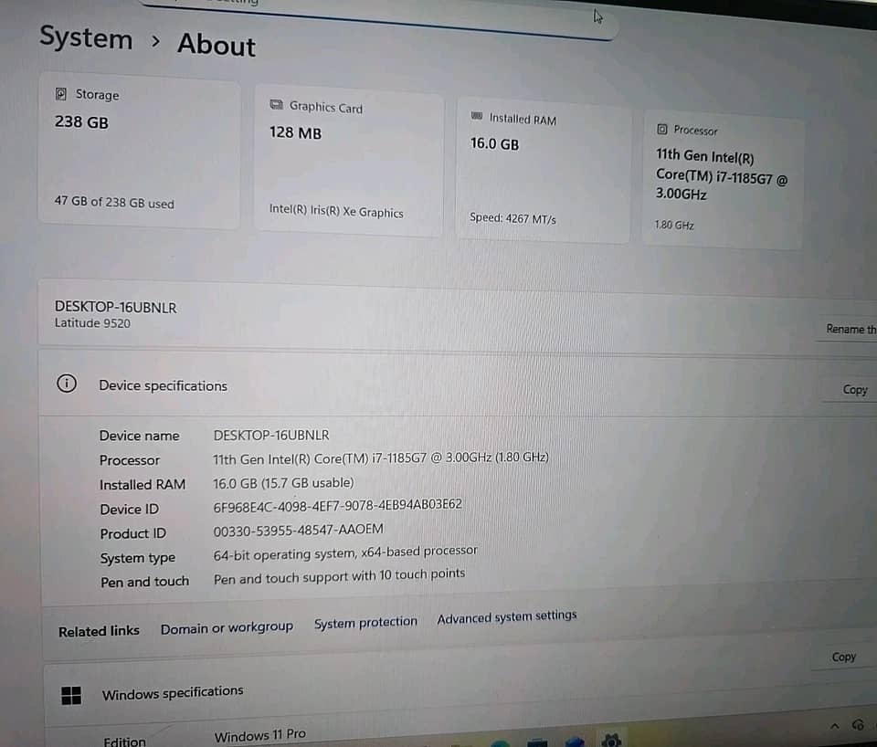 Dell Latitude 9520 Computers Open-Box Excellent 512GB 16GB