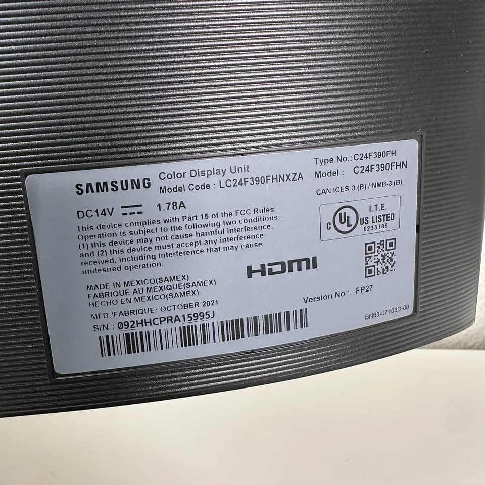 Samsung CF390 Monitors New Black