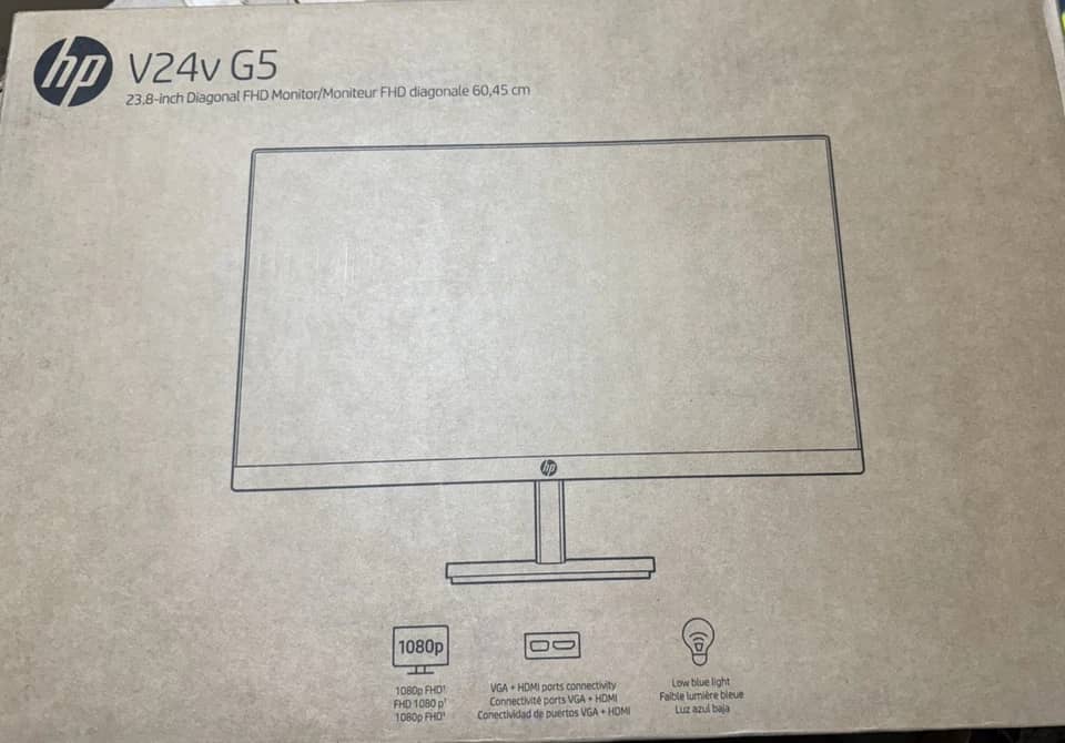 HP V24v G5 Monitors New Black