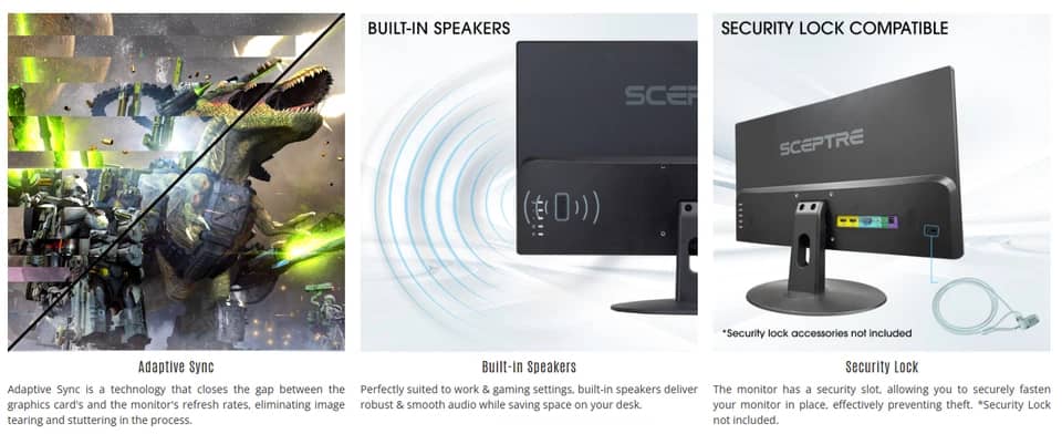 Sceptre E229W Monitors New Black