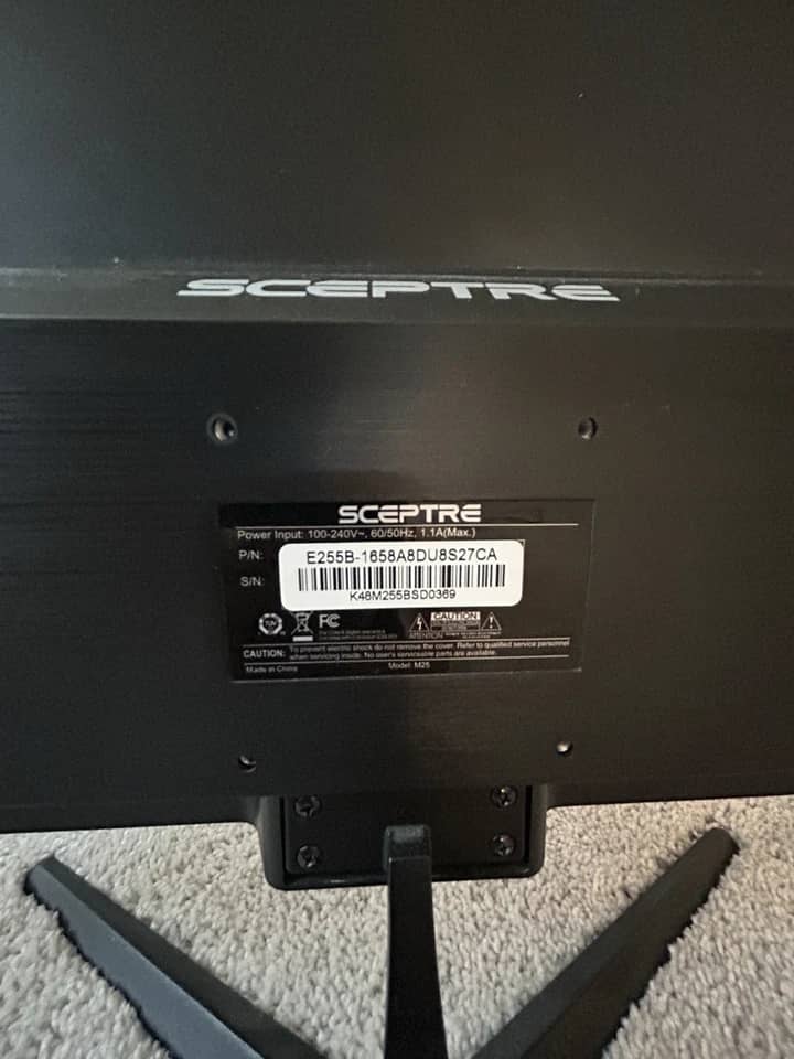 Sceptre E255B Monitors New Black