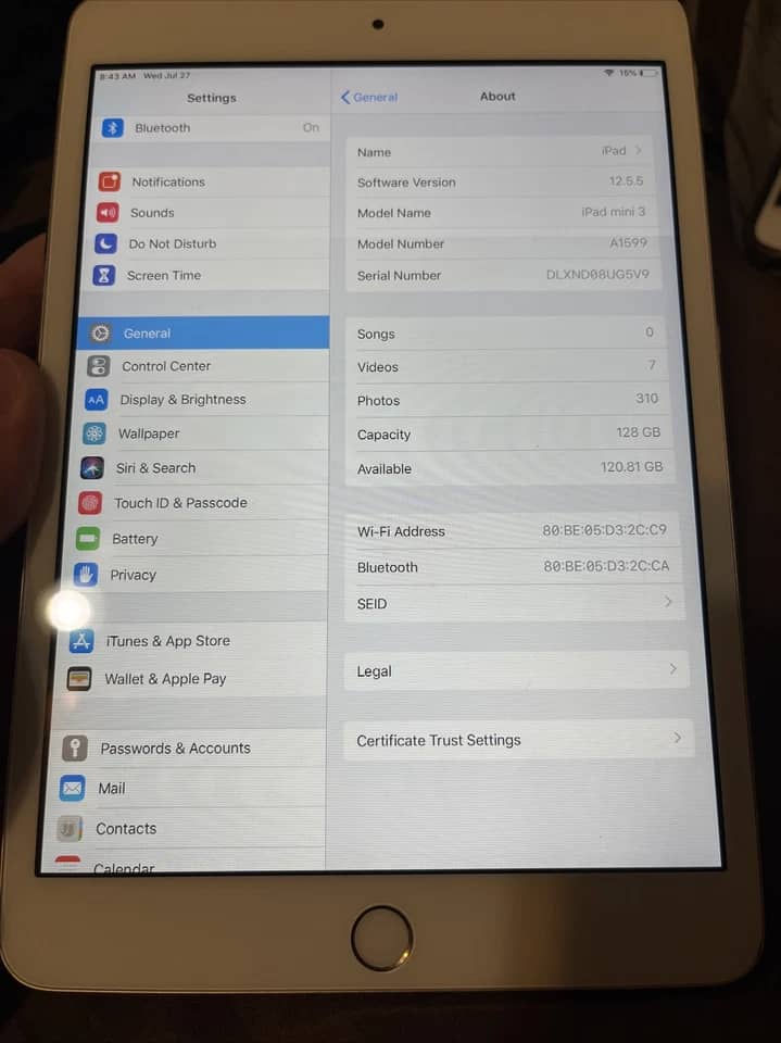 Apple iPad Mini 3 Tablets Gray 16GB New