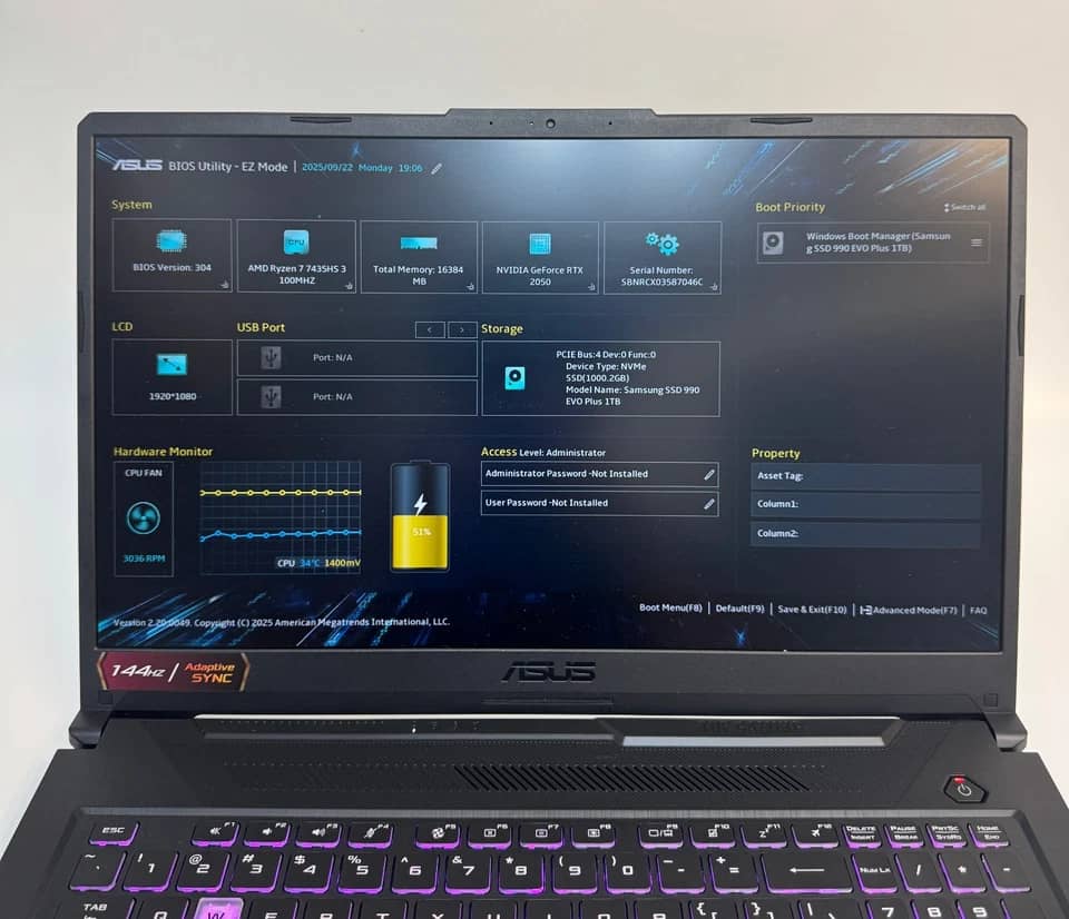 ASUS TUF FA706N Computers Used - Good 1TB 16GB