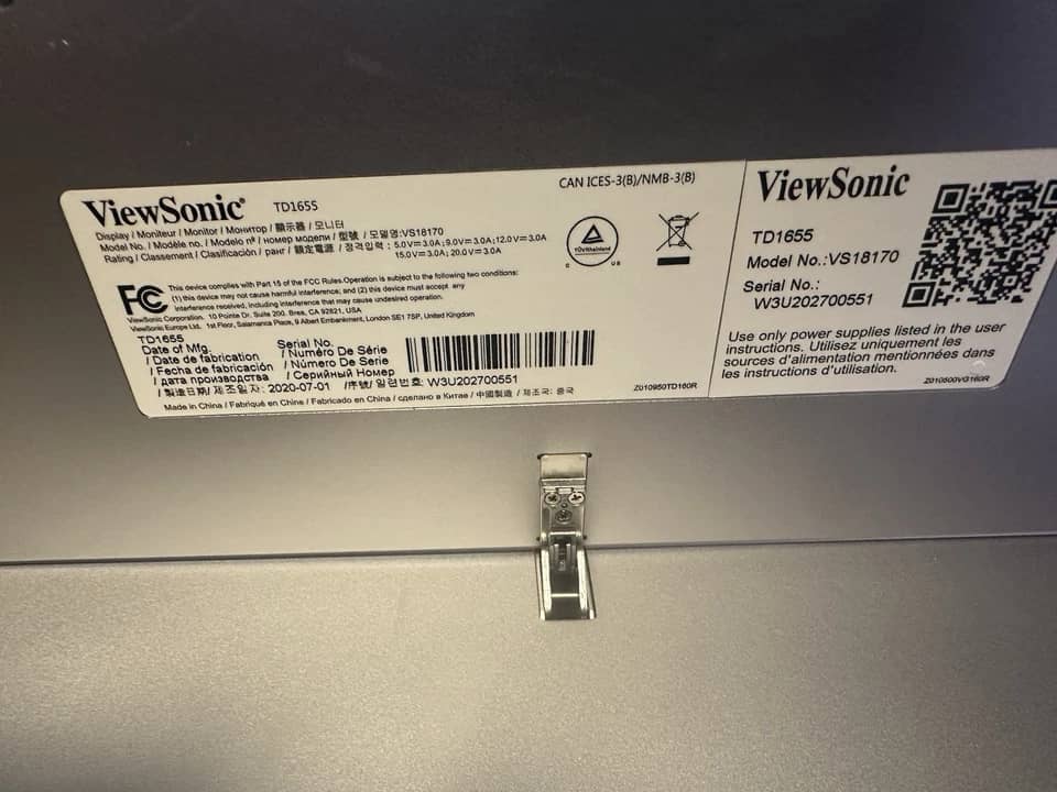 ViewSonic TD1655 Monitors New Unspecified