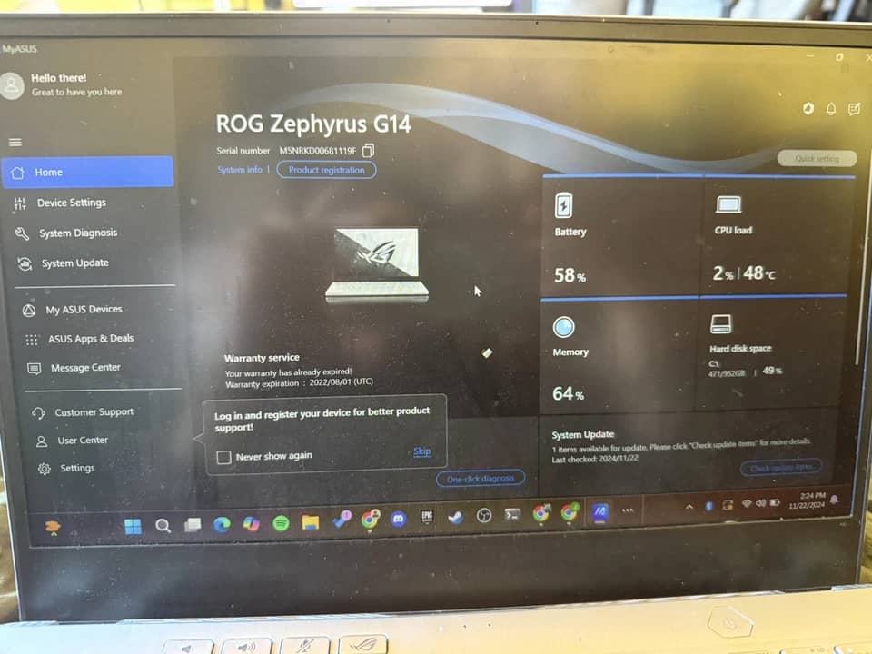 ASUS ROG Zephyrus G14 Computers New 1TB 16GB