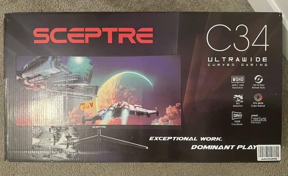 Sceptre C345B Monitors New Black