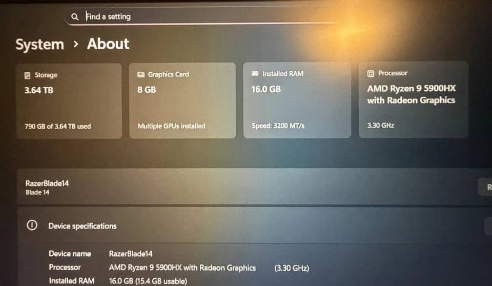 Razer Blade 14 Computers New 1TB 16GB