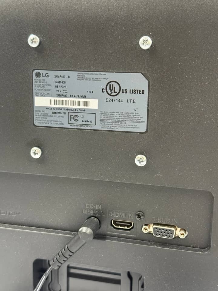 LG 24MP400 Monitors New Black