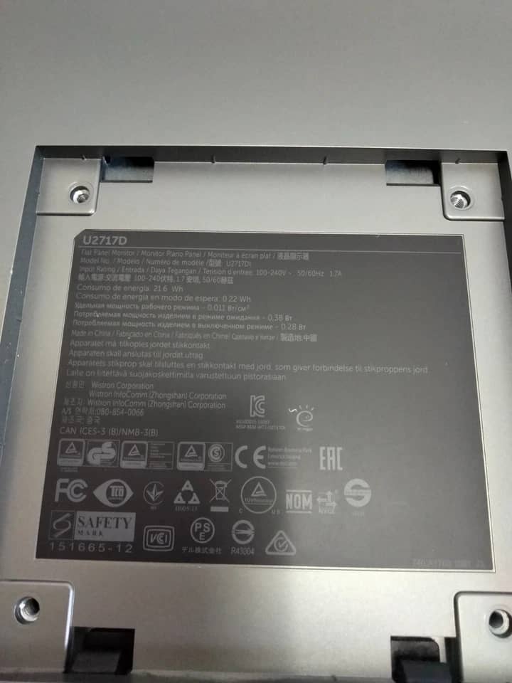 Dell U2717D Monitors Used - Good Black