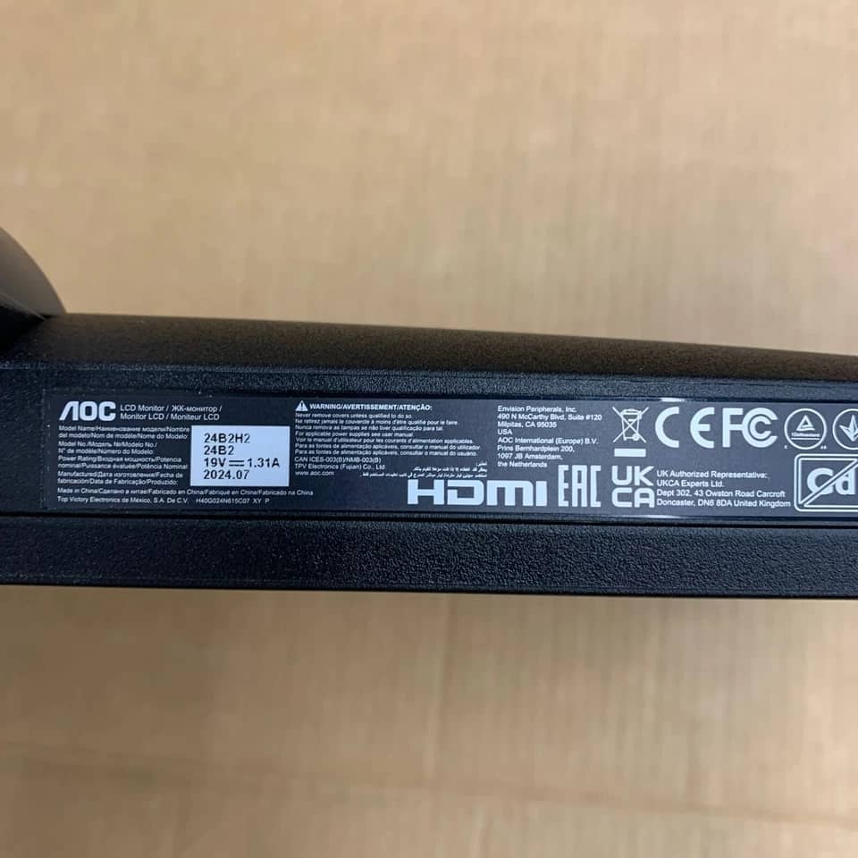 AOC 24B2H2 Monitors New Black