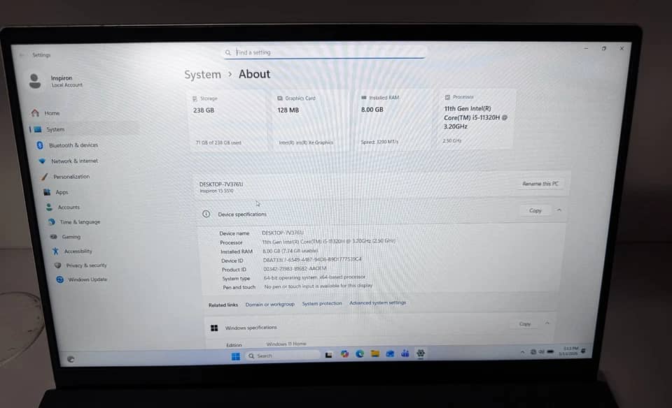Dell Inspiron 15 5510 Computers Open-Box Excellent 512GB 16GB