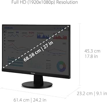 ViewSonic VA2747-MH Monitors Used - Like New Black