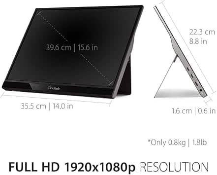 ViewSonic VG1655 Monitors Refurbished - Premium Black