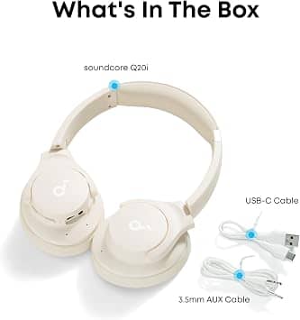Soundcore Life Q20 Headphones & Earbuds New White
