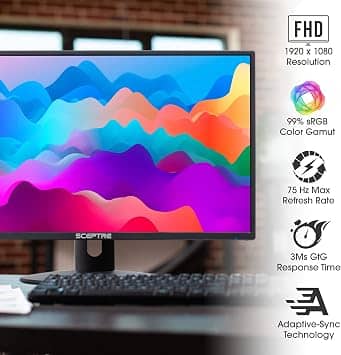 Sceptre E249W Monitors New Black