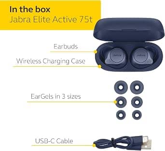 Jabra Elite 75t Headphones & Earbuds Refurbished - Excellent Black