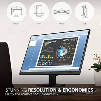 ViewSonic VA2747-MH Monitors New Black