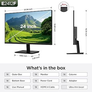 KOORUI E2412F Monitors New Black