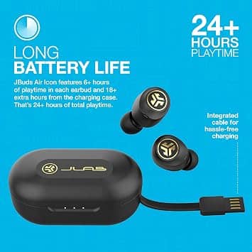 JLab JBuds Air Headphones & Earbuds Open-Box Excellent Black