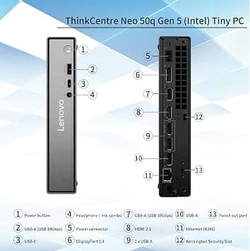 Lenovo ThinkCentre neo 50q Gen 5 Computers New 512GB 8GB