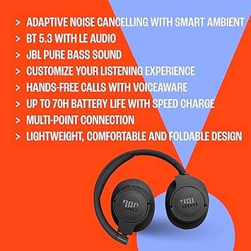 JBL JBLT770NCBLKAM Headphones & Earbuds New White