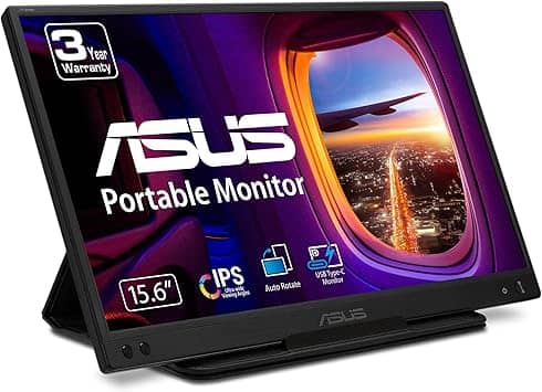 ASUS MB166C Monitors Open-Box Excellent Black