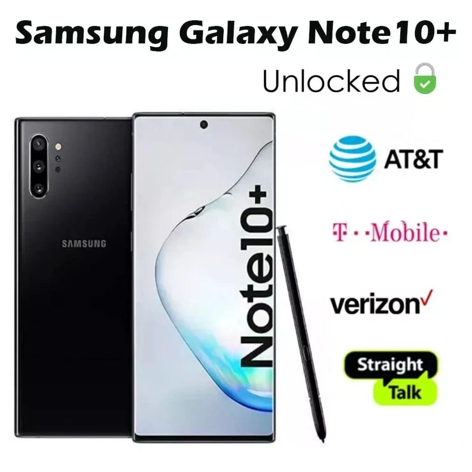 Samsung Galaxy Note10+ Cell Phones Black 256G New AT&T