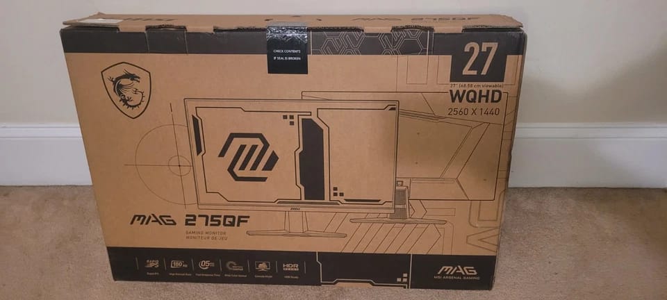MSI MAG275QF Monitors New Black