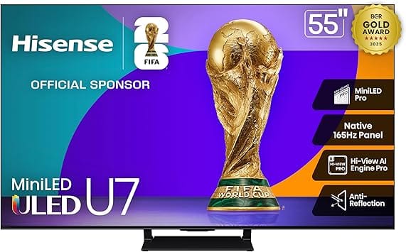 Hisense U75QG TVs Refurbished - Excellent Black
