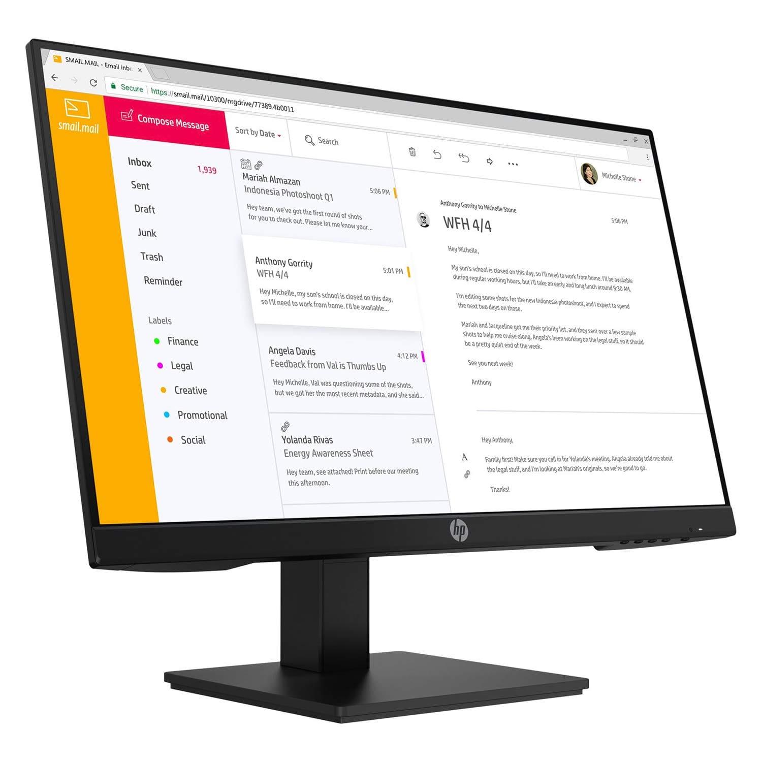 HP P24h G4 Monitors New Black