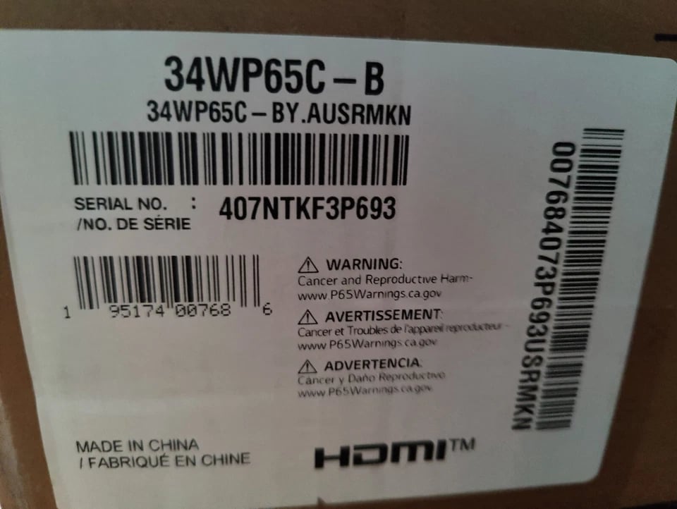 LG 34WP65C Monitors