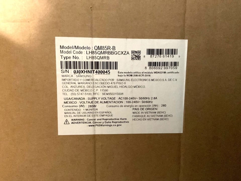 Samsung QM85R TVs New Black